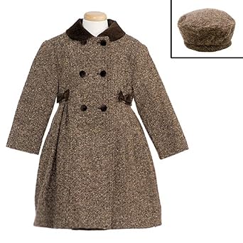 Rothschild Girls Wool Tweed Bow Coat & Hat