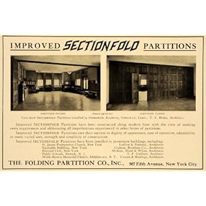 1915 Ad Folding Partition Greenwich Academy Connecticut T. E. Blake Architecture - Original Print Ad