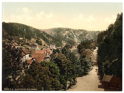 Deals Canvas Print of: Bath Grund (i.e., Bad Grund) with Iberg, Hartz, Germany wall sized poster (photochrom) photochrome measured in inches