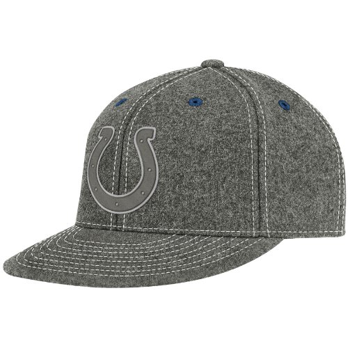 NFL Men's Indianapolis Colts End Zone Flat Visor Flex Hat - Tw83Z (Dark Grey, Small/Medium)