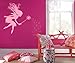 Fairy Dandelion Wand Wall Decal Nursery Kids Room Tale Sticker 1146 (Soft Pink)