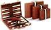 18 BROWN & WHITE STRIPES BACKGAMMON GAME SET