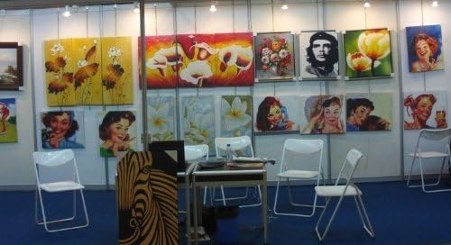 Ode-Rin Christmas Gift 100% Hand Painted Cherish Art Mordern Oil Paintings Black Billowing Of Dragon Splice 3-piece Wall Decoration(10x20Inchx3pcs)