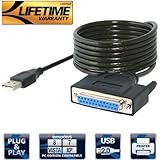 Sabrent USB 2.0 To DB25 IEEE-1284 Parallel Printer Cable Adapter [THUMBSCREWS Connectors] (CB-DB25)