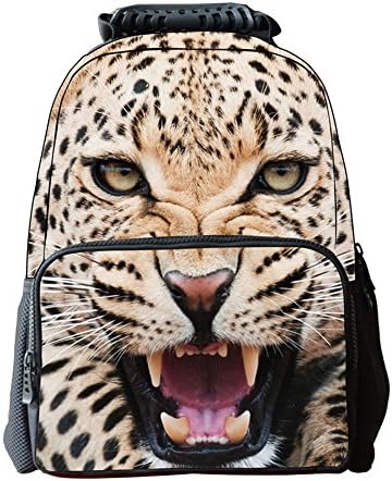 CleverTom Boys Children's Kids 3D Animal Printed Leopard Unisex School Backpacks