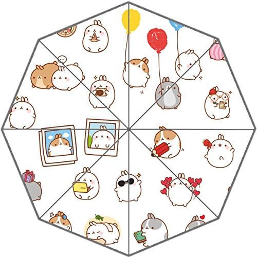 Lovely Korea Molang Rabbit Kawaii Patterns Inch Forable High Quality Compact Rain Umbrella for men,women ,kids!