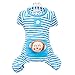 Froomer Small Puppy Pet Dog Stripes Pajamas Jumpsuits Clothes Clothing (S(Tag:M), Blue)