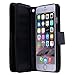 iPhone 6 case, iPhone 6s wallet case, BRG [WRISTLET] [9 CARD HOLDER] [MAGNETIC DETACHABLE] PU Leather Folio Flip Credit Card Slots Cash Holder Wrist Strap Case for Apple iPhone 6 6s, Black