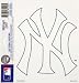 New York Yankees White "NY" Logo 5x6 Cling Decal