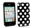 Kit Me Out IT - Apple iPhone 4 / 4S Protezione Custodia / Cover / Skin TPU Gel 'Pois' Nero & Bianco