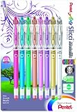 Pentel Arts Slicci Metallic 0.8 mm Needle Tip Gel Pen, Assorted Colors, 8 Pack (BG208BP8M)