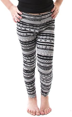 Emma's Mode Girl's Stretch Fit Tribal Print Brush Back To School Leggings