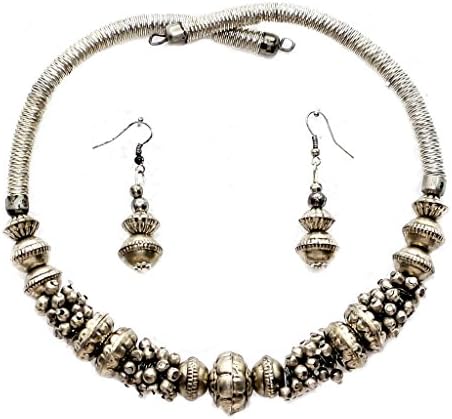 craftelephant Women's Indian Traditional Wedding Necklace 45.42Cm Length Silver