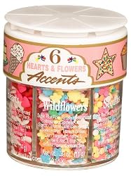 Dean Jacobs 6 Hearts & Flowers Accents, Regular, 2.15-Ounce Jars (Pack of 4)