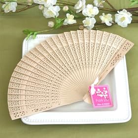 Sandalwood Fan (Set of 48) - Baby Shower Gifts & Wedding Favors