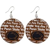 NCAA Dayna U Penn State Nittany Lions Infinity Round Wooden Earrings