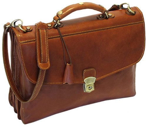 Cenzo Italian Leather Briefcase Attache