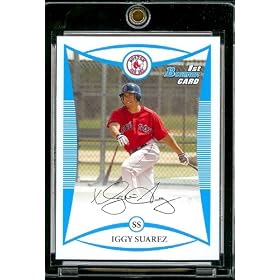 2008 Bowman Prospects # BP56 Iggy Suarez - Boston Red Sox (XRC - Extended Rookie Card) - MLB Baseball Card in Protective Screw Down Display Case!