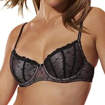 Jezebel Women's Bow Boudoir Demi Pushup Bra #12054