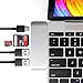 Satechi Aluminum Type-C USB 3.0 3-in-1 Combo Hub with USB-C Pass-Through - Compatible with 2018 MacBook Air, 2018 iPad Pro, 2015/2016/2017 MacBook 12-Inch and More (Silver)
