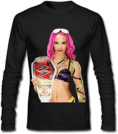 Xiying Men's NXT Sasha Banks Long Sleeve T-shirt Black S