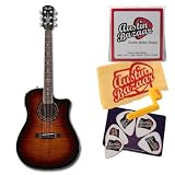 Fender T-Bucket 300CE Cutaway Acoustic-Electric Guitar Bundle with Strings, Winder, Pick Card, and Polishing Cloth - 3-Color Sunburst
