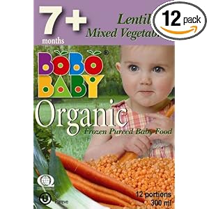 Bobobaby 7+ Months Lentils And Mixed Vegetables, 12 Servings, 10.15-Ounce Boxes (Pack of... by Bobobaby