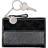 AUTHENTIC COACH SIGNATURE STRIPE MINI SKINNY CARD COIN CASE 42021