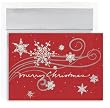 Silver Snowflakes On Red Christmas Cards -