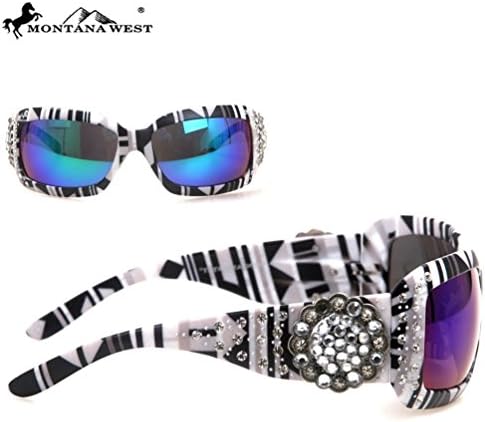 Montana West Spiritual Concho With Aztec Print Sunglasses-SGS30A-2207-CL