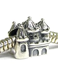 Sterling Silver Princess Castle Bead For Pandora Troll Biagi Chamilia European Charm Bracelets