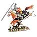 European Medieval Knight in Armor on Horseback Statue Wielding Spear and Shield in Battle