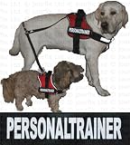 PERSONALTRAINER 2xLogos klein weiß/reflektierend für Julius K9® / Logo Klettlogo Austauschlogo K-9 Powergeschirr + IDC (IDC Baby1 + IDC/Power Baby2/MiniMini/Mini/”0″) – Format: 3 x 11 cm