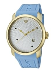 Swiss Legend Womens 20028-YG-02S-BBL Planetimer Silver Textured Dial Light Blue Silicone Watch