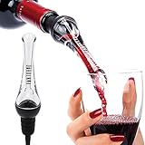 Vintorio Wine Aerator Pourer - Premium Aerating Pourer and Decanter Spout (Black)