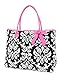 Belvah Extra Large Quilted Damask Print Tote Handbag - Choice of Colors