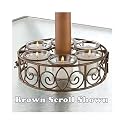 Patio Umbrella Citronella Candle Holder Centerpiece - Black Scroll