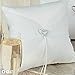 Two Hearts Ring Bearer Pillow Bridal White Satin title=