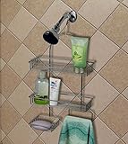 Deluxe Functional Extra Small Steel 3 Tier Hanging Shower Caddy Bathroom Storage Rack Shelf