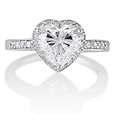 Sterling Silver 925 Heart Cubic Zirconia CZ Ring - Nickel Free Engagement Wedding Ring