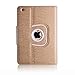 Thankscase Case Compatible for iPad 4th/3rd/2nd Gen, Rotating Case Cover with Hand Strap and Wallet Case for iPad 4th Generation with Retina Display,for iPad 3,for iPad 2 (Gold)