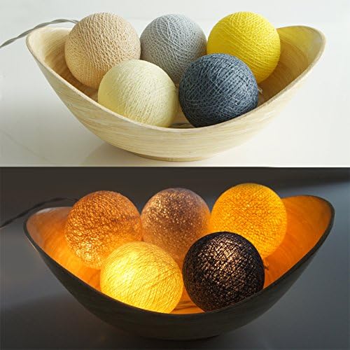 Exotic Elegance Yellow and Gray Wedding Color Scheme Balls String Lights .