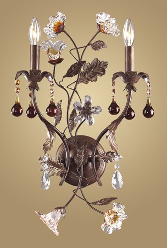 ELK Lighting 7043/2 2 Light Cristallo Fiore Kids Wall Light, Deep