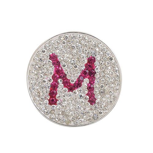 NAVIKAUSA Inc. M- Initial Micro Pave Crystal Ball Marker (Pink) w/Hat Clip