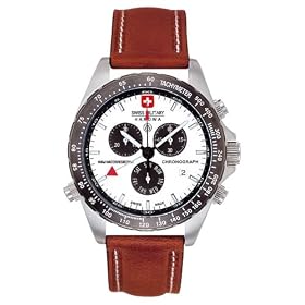 Swiss Military Hanowa Mens Navigator White Dial Leather Strap Watch #06-4007-04-001 by Swiss Military Hanowa