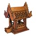 Hand-carved Spirit House Teak Wood Sculpture (Thailand)
