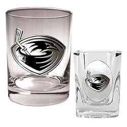Atlanta Thrashers NHL Rocks Glass & Square Shot Glass Set - Primary Logo by Great American Products