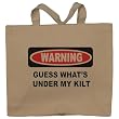 WARNING GUESS WHAT'S UNDER MY KILT Totebag (Cotton Tote / Bag)