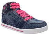 Mercury Girls Cola Blue Denim Lace Up Hi Top Baseball Style Trainers Boots