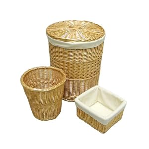 Seville Classics Hand Woven Willow Hamper, Waste and Utility Basket